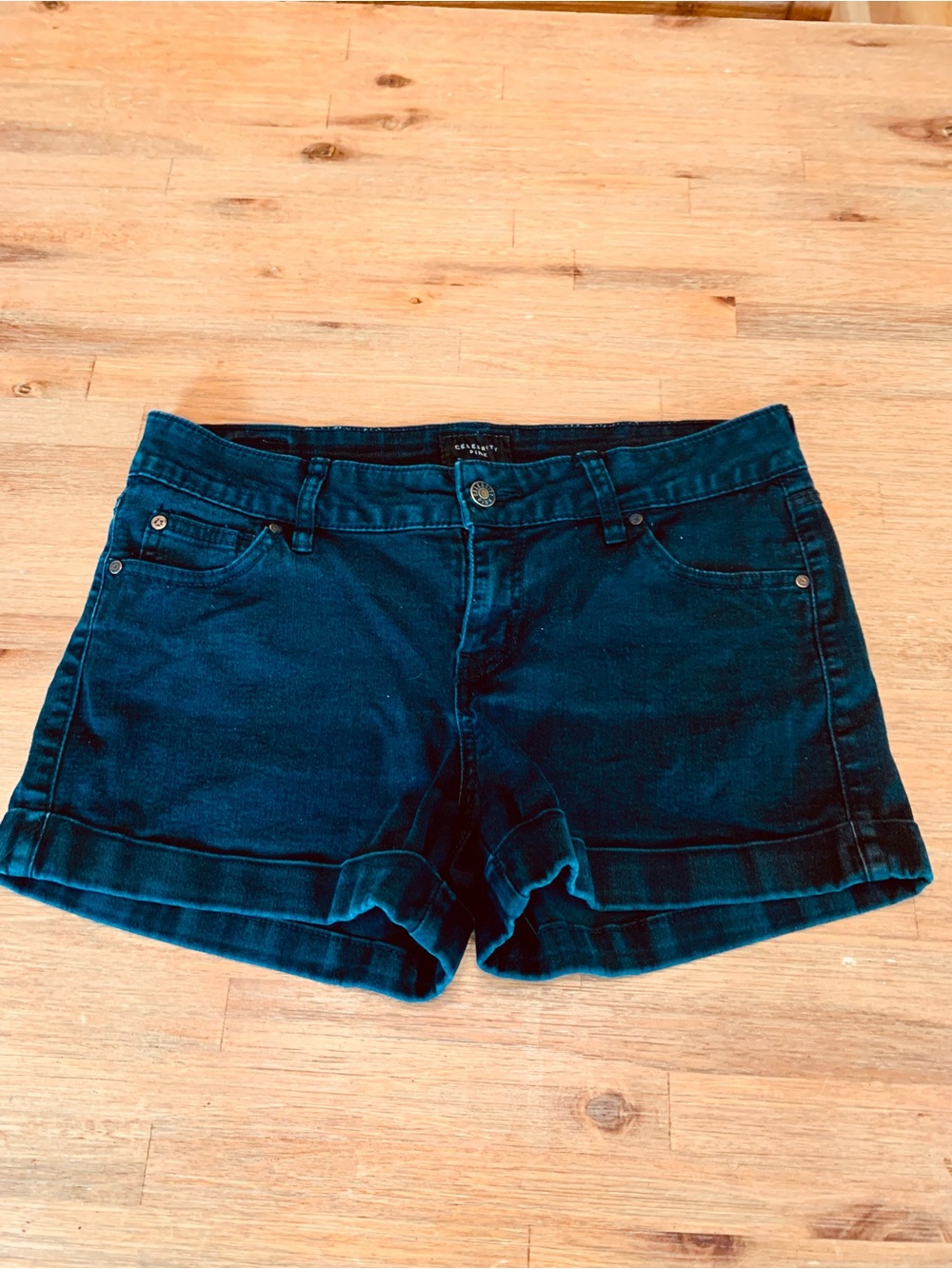 Celebrity Pink black Cuffed Denim Shorts